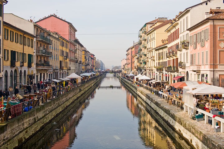 Channels of the Bairro Navigli in Milan